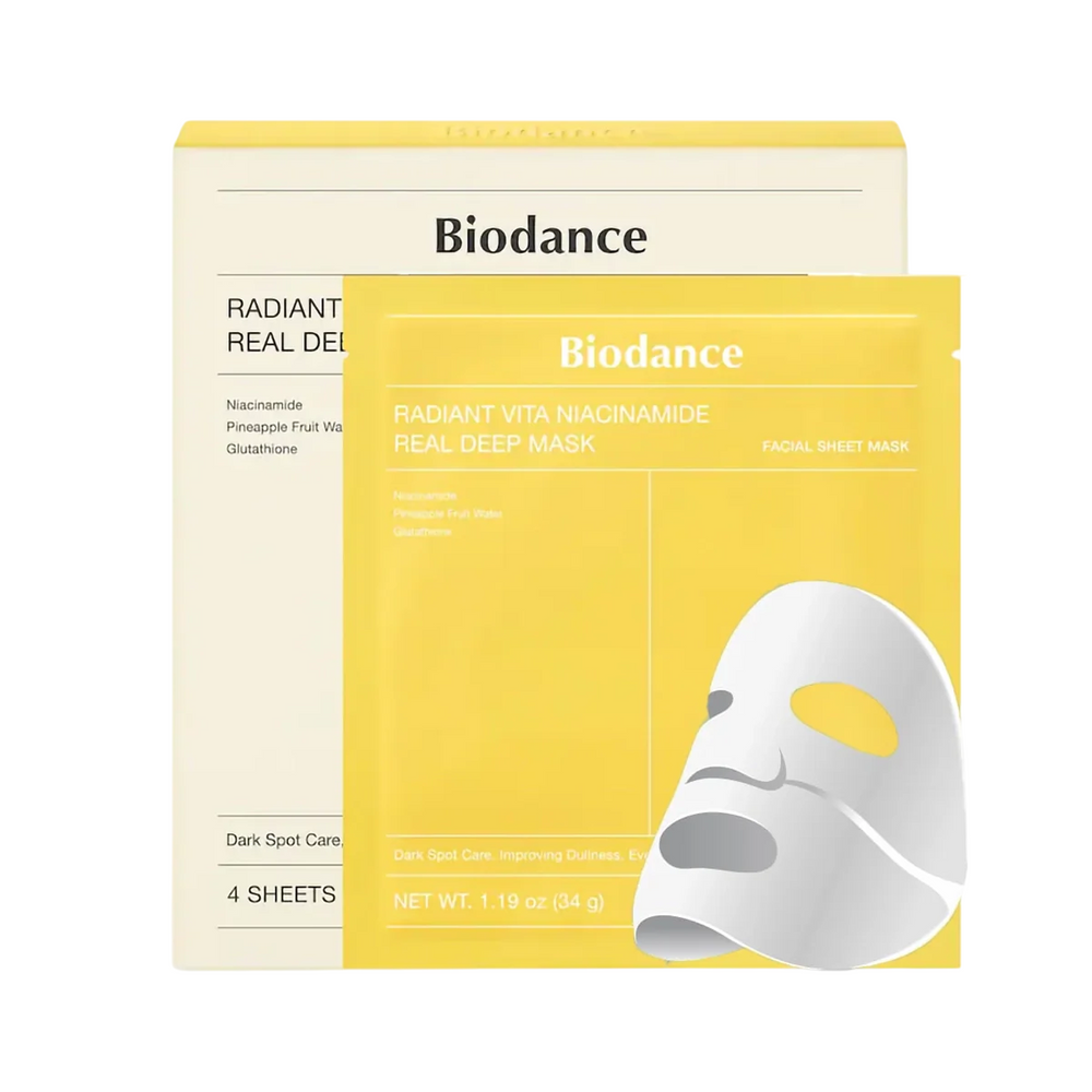 Biodance Set Biodance Vita Niacinamide Brightening – Sheet Mask for Women, For Face, 4 pcs, 34 g