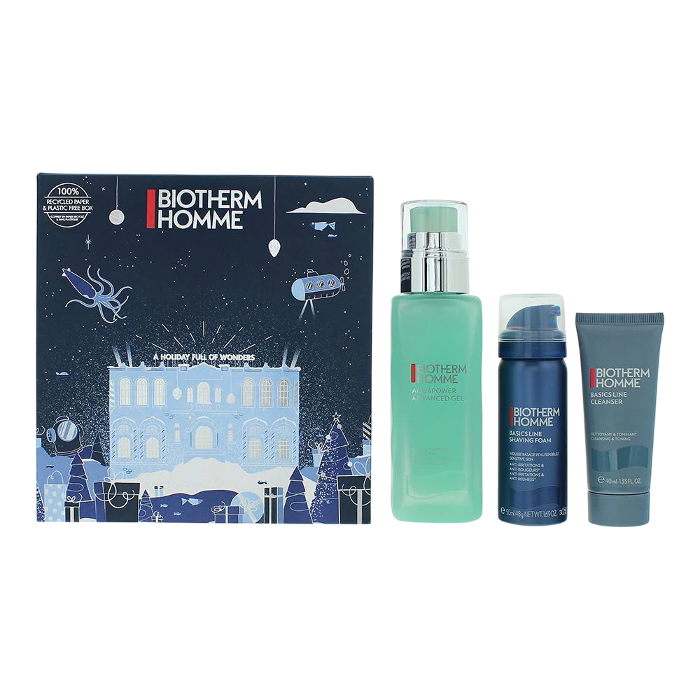 Biotherm Set Biotherm: Aquapower Hydrating – Gel for Men, For Face, 75 ml + Homme, Eliminates Impurities, Cleansing Gel,…
