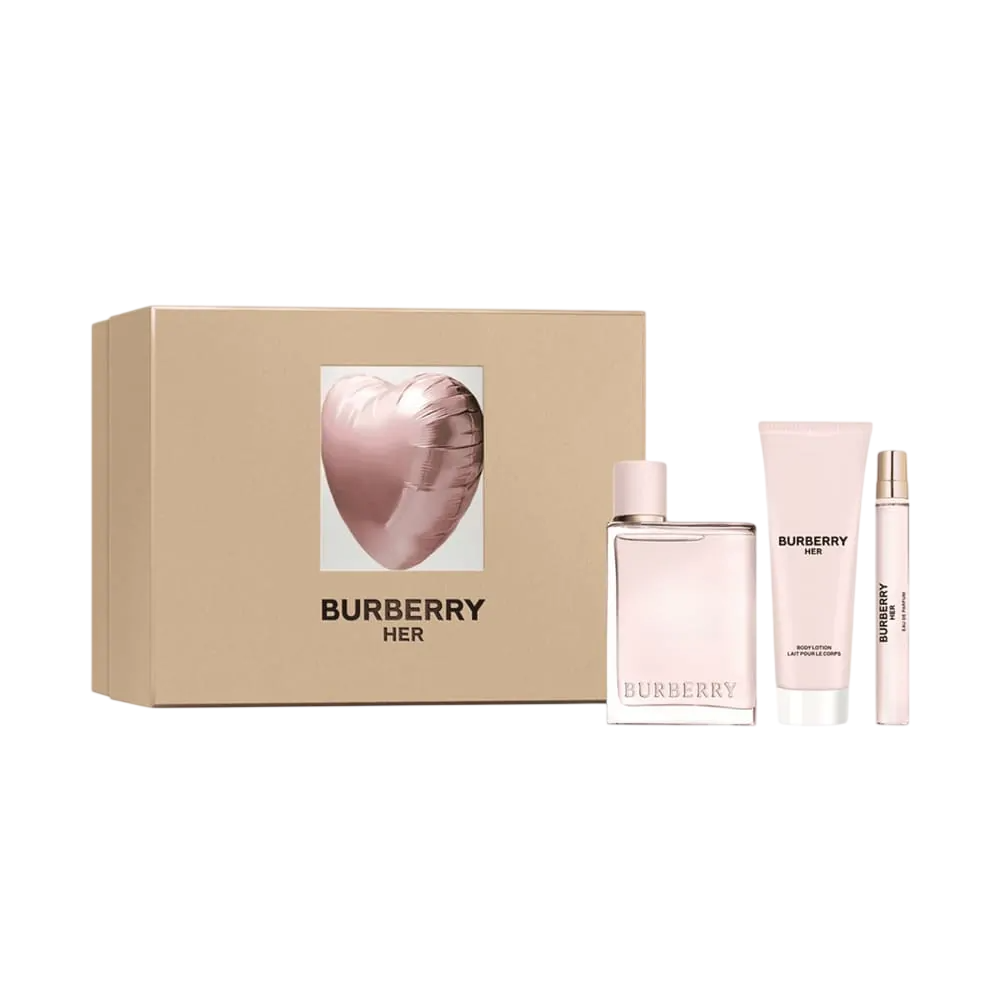 Burberry Set Burberry: Her – Eau de Parfum for Women, 100 ml + Her, 10 ml + Her, Moisturizing, Body Lotion, 75 ml