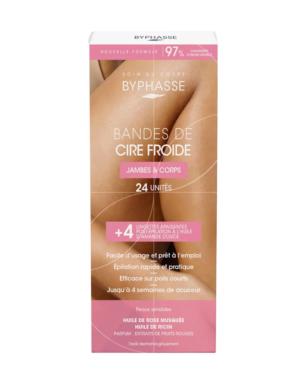 Byphasse Set Byphasse Cold Wax – Hair Removal Wax Strips for Women, For Legs, 24 pcs
