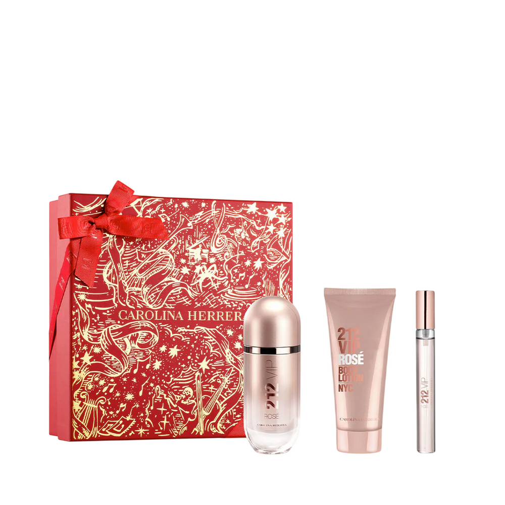 Carolina Herrera Set Carolina Herrera: 212 VIP Rose – Eau de Parfum for Women, 80 ml + 212 VIP Rose, 10 ml + 212 VIP Rose,…