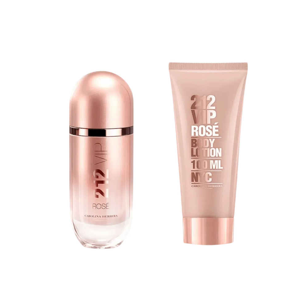 Carolina Herrera Set Carolina Herrera: 212 VIP Rose – Eau de Parfum for Women, 80 ml + 212 VIP Rose, Moisturising, Body…