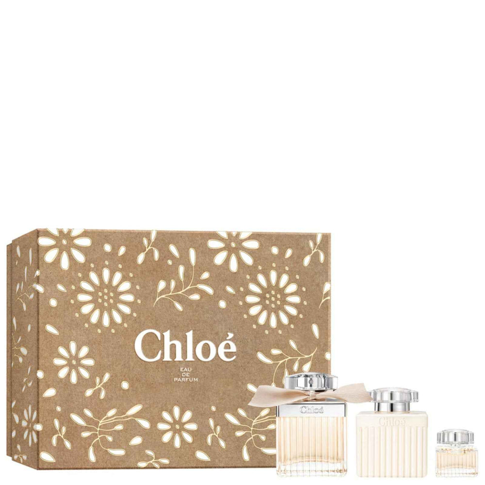 Chloe Set Chloe: Chloe – Eau de Parfum for Women, 75 ml + Chloe, 5 ml Miniature + Chloe, Body Lotion, All Over The Body, 100 ml