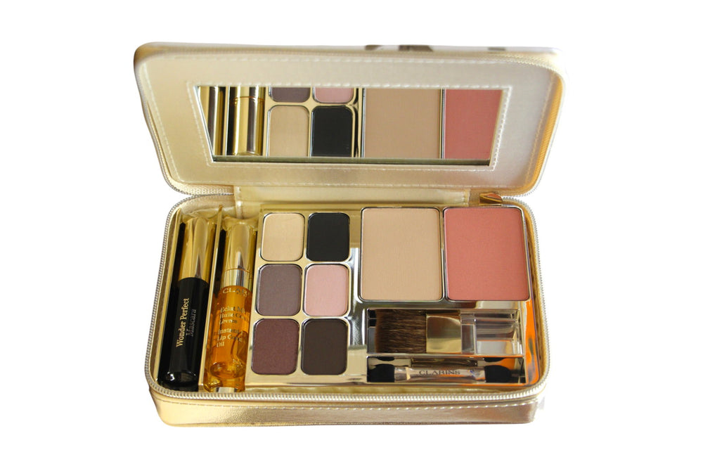 Clarins Set Clarins: Clarins Multi-use Face Palette 8 Shades 18 g + Wonder Volume Volumising – Mascara for Women, Black, 3…