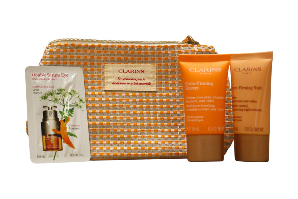 Clarins Set Clarins: Double Eye Anti-Ageing – Eye Serum Unisex, 0.9 ml Sample + Extra-Firming Energy, Anti-Wrinkle, Day,…