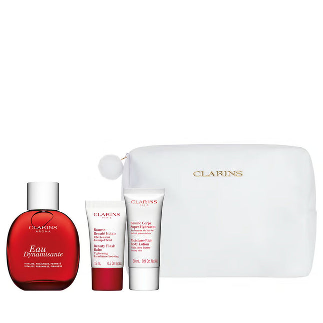 Clarins Set Clarins: Eau Dynamisante – Scented Spray for Women, 100 ml + Beauty Flash Balm, Brightening, Balm, For Face, 15…