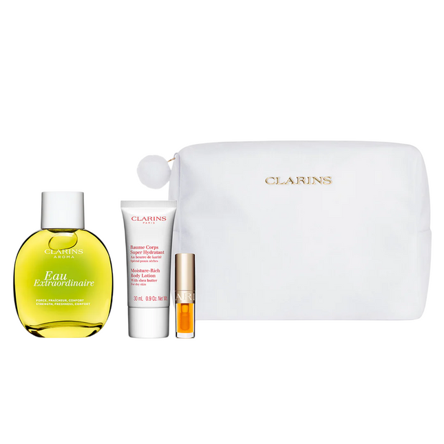 Clarins Set Clarins: Eau Extraordinaire – Eau de Toilette for Women, 100 ml + Moisture-Rich, Shea Butter, Moisturising,…