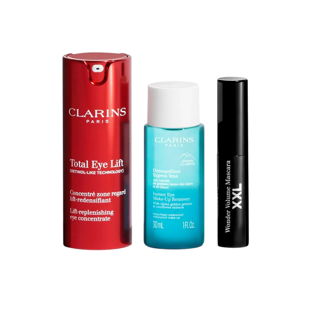 Clarins Set Clarins: Total Eye Lift Day – Eye Serum for Women, 15 ml + Instant Eye, Makeup Remover Lotion, 30 ml + Wonder…