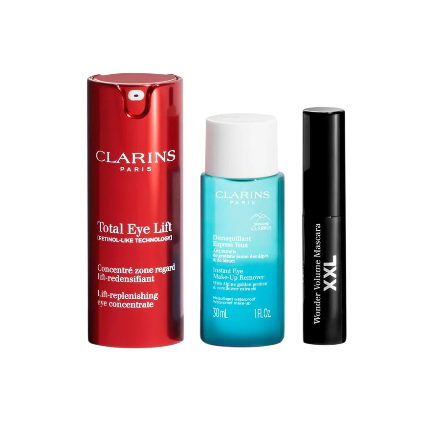 Clarins Set Clarins: Total Eye Lift Day – Eye Serum for Women, 15 ml + Instant Eye, Makeup Remover Lotion, 30 ml + Wonder…