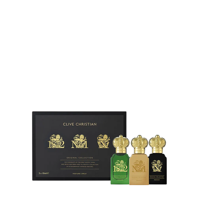 Clive Christian Set Clive Christian: 1872 – Parfum for Women, 10 ml + No.1 Feminine, 10 ml + X Feminine, 10 ml