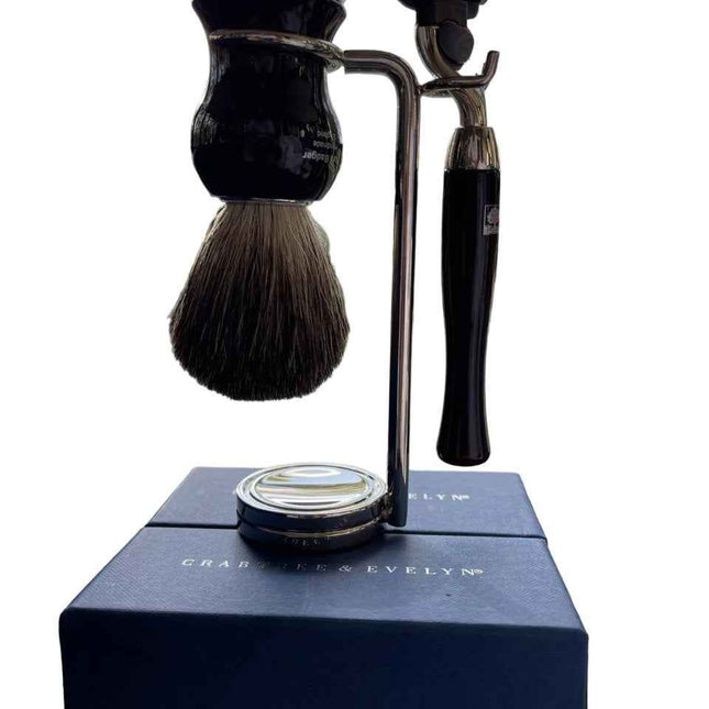 Crabtree & Evelyn Set Crabtree & Evelyn: Crabtree & Evelyn Shaving Razor – Skin Care Set for Men, 5 Blades + Crabtree & Evelyn, Face Shaving Brush
