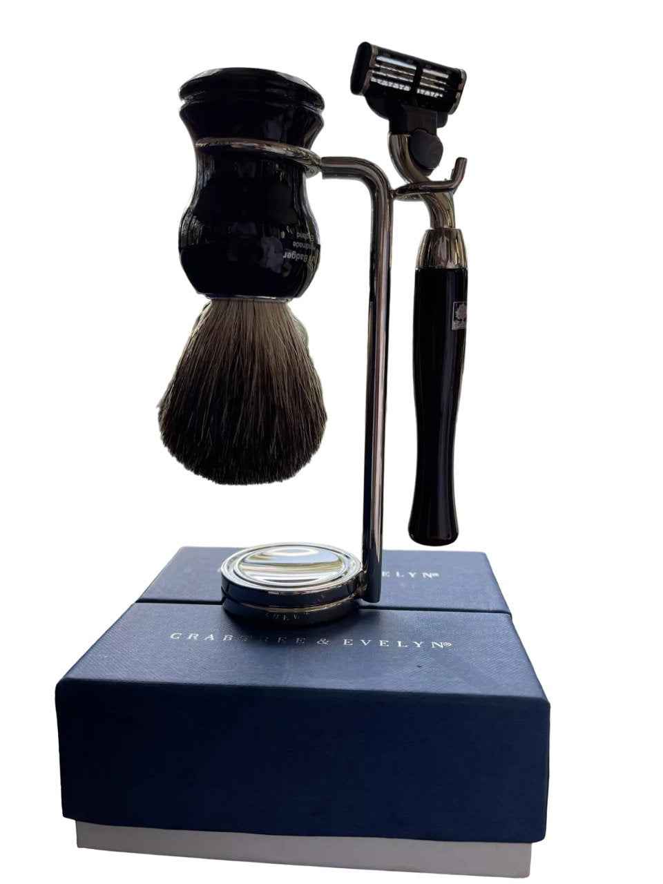 Crabtree & Evelyn Set Crabtree & Evelyn: Crabtree & Evelyn Shaving Razor – Skin Care Set for Men, 5 Blades + Crabtree & Evelyn, Face Shaving Brush