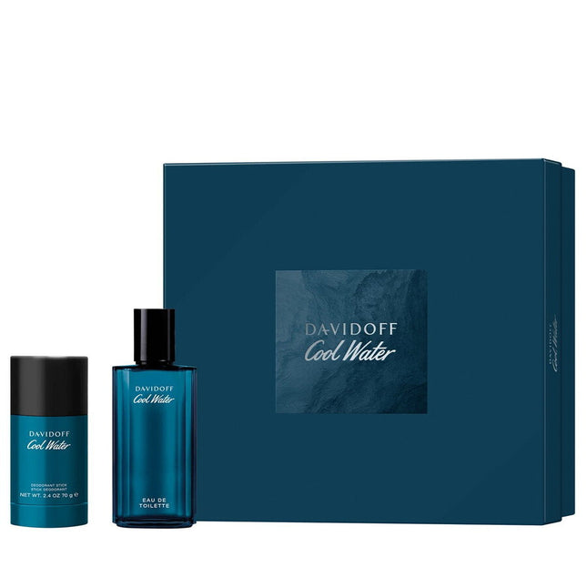 Davidoff Set Davidoff: Cool Water – Eau de Toilette for Men, 75 ml + Cool Water, 24h Protection, Deodorant Stick, 75 g