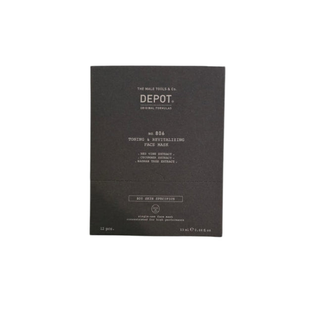 Depot Set Depot 800 Skin Specifics No. 806 Hyaluronic Acid Toning & Revitalizing – Sheet Mask for Men, For Face, Day, 12…