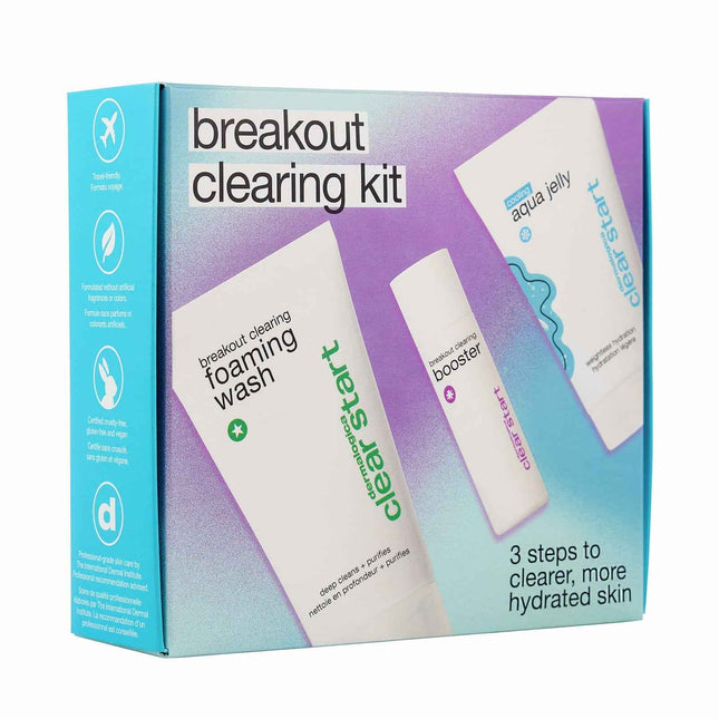 Dermalogica Clear Start Breakout Clearing Kit Set Dermalogica: Clear Start Aqua Jelly For Regulation Of Excessive Sebum – Gel for Women, For Face, 25 ml + Clear Start, Cleanser, Cleansing Foam, 75 ml + Clear Start…