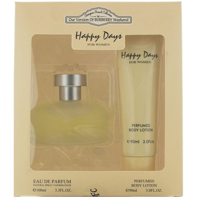 Designer French Set Designer French: Happy Days – Eau de Parfum for Women, 100 ml + Happy Days, Hydrates, Body Lotion, 90 ml
