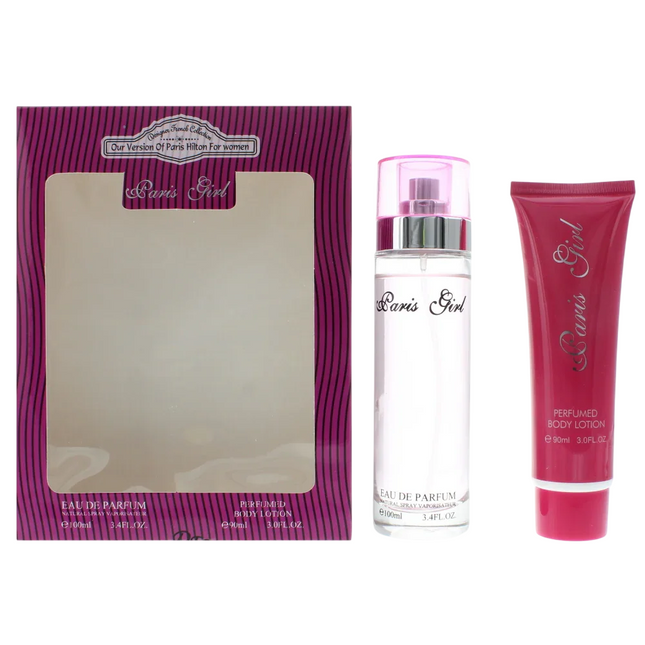 Designer French Set Designer French: Paris Girl – Eau de Parfum for Women, 100 ml + Paris Girl, Hydrates, Body Lotion, 90 ml