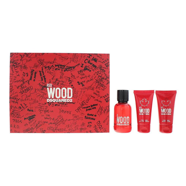 Dsquared 2 Set Dsquared 2: Red Wood – Eau de Toilette for Women, 50 ml + Red Wood, Shower Gel & Shampoo 2-in-1, 50 ml + Red…