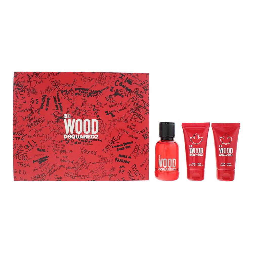 Dsquared 2 Set Dsquared 2: Red Wood – Eau de Toilette for Women, 50 ml + Red Wood, Shower Gel & Shampoo 2-in-1, 50 ml + Red…