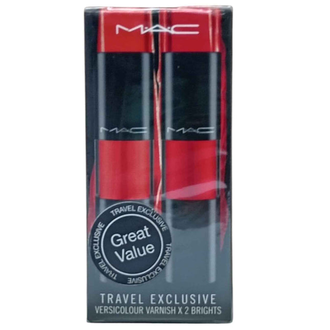 MAC Set Duo MAC Versicolour Varnish Shining – Lip Gloss for Women, Bright, 2 pcs, 8.5 ml