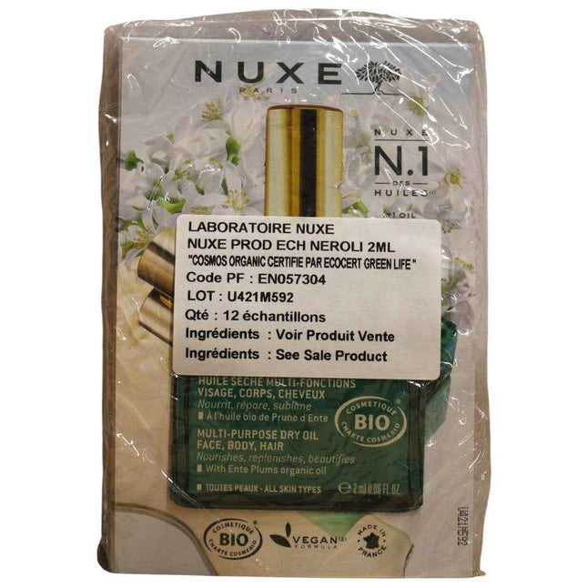 Nuxe Set Duo Nuxe Huile Prodigieuse Multi-Purpose Neroli Hydrating & Repairing – Body Oil, For Body, Face & Hair, 12 pcs, 2 ml Sample