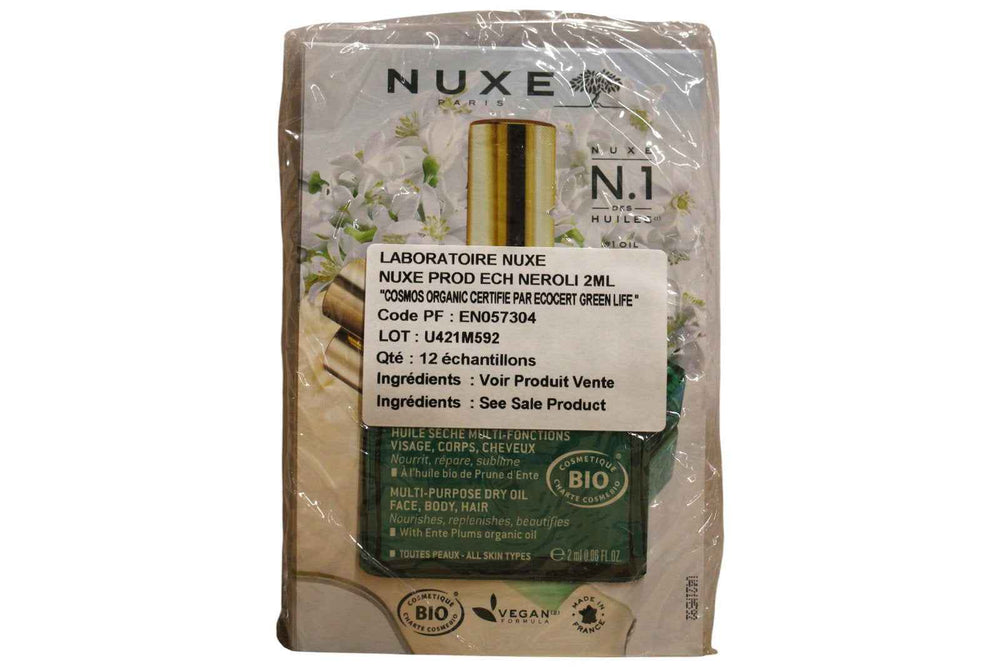 Nuxe Set Duo Nuxe Huile Prodigieuse Multi-Purpose Neroli Hydrating & Repairing – Body Oil, For Body, Face & Hair, 12 pcs, 2 ml Sample