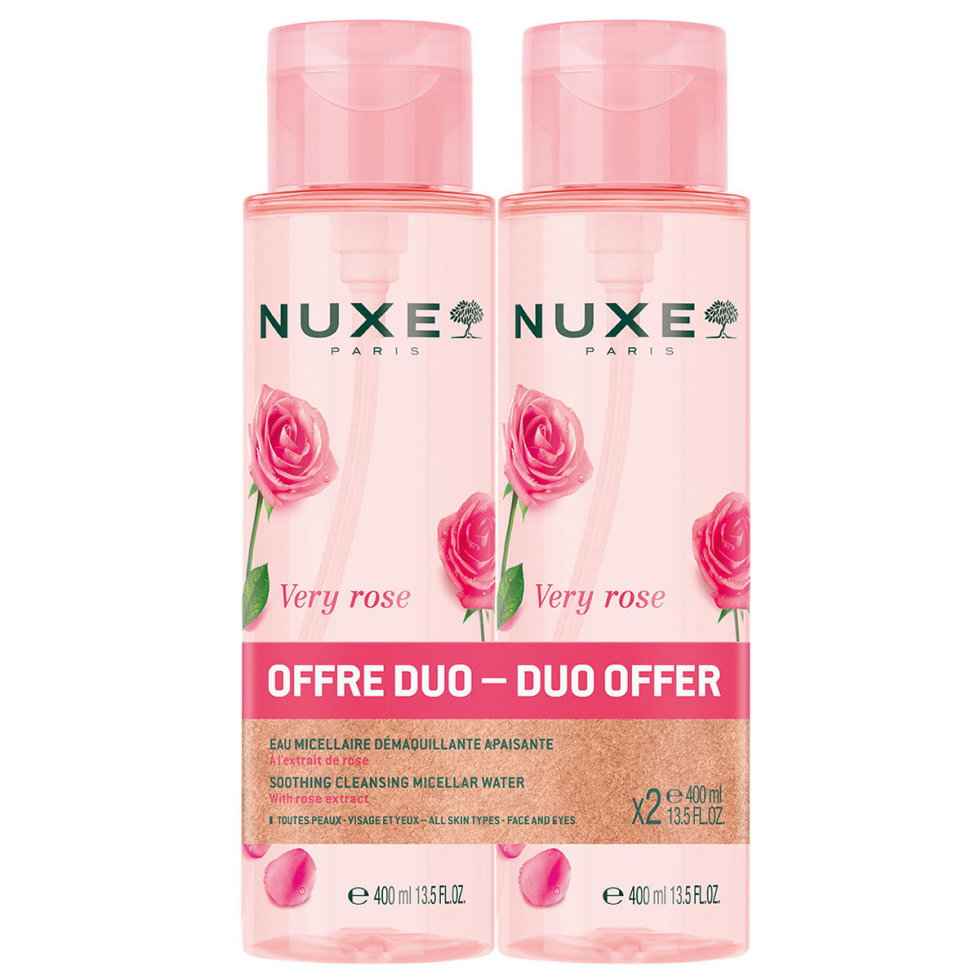 Nuxe Set Duo Nuxe Very Rose Cleansing & Soothing – Micellar Water for Women, For Sensitive Skin, 2 pcs, 400 ml