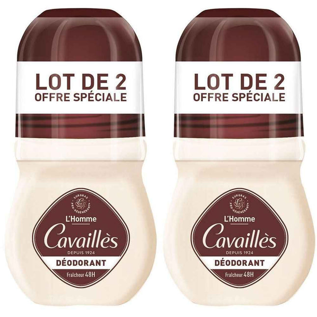 Roge Cavailles Set Duo Roge Cavailles L'Homme 48h Protection – Deodorant Roll-On for Men, 2 pcs, 50 ml