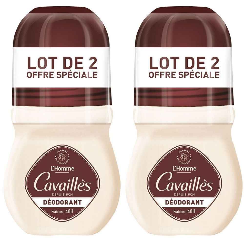 Roge Cavailles Set Duo Roge Cavailles L'Homme 48h Protection – Deodorant Roll-On for Men, 2 pcs, 50 ml