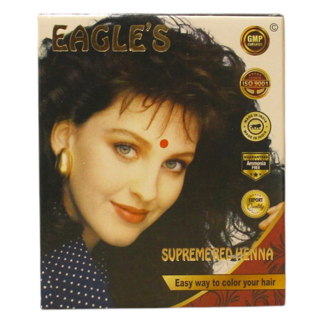 Eagles Set Eagles Henna Hair Color – Permanent Hair Dye for Women, Bright Red, 6 pcs, 10 g