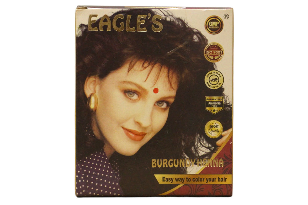 Eagles Set Eagles Henna Hair Color – Permanent Hair Dye for Women, Burgundy, 6 pcs, 10 g