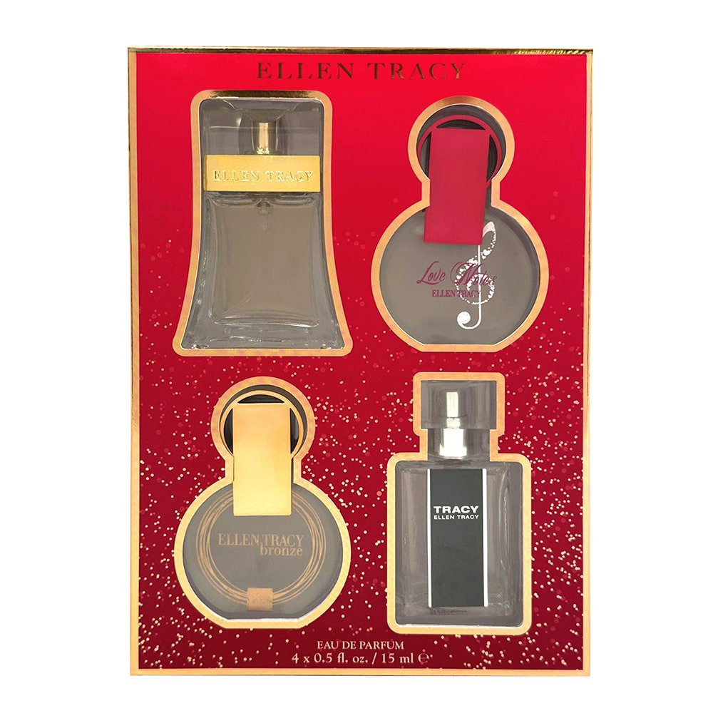 Ellen Tracy Set Ellen Tracy: Classic – Eau de Parfum for Women, 15 ml + Tracy, 15 ml + Bronze, 15 ml + Love Notes, 15 ml