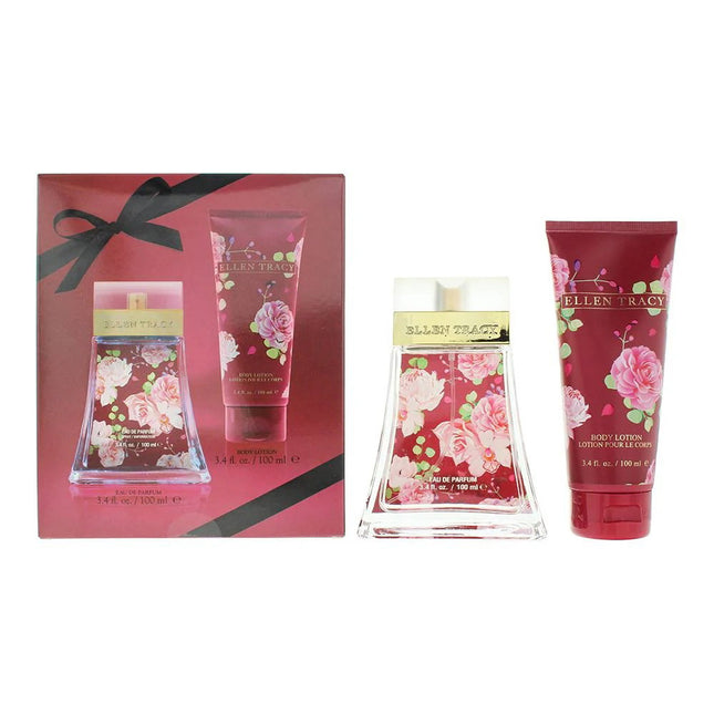 Ellen Tracy Set Ellen Tracy: Red Sensational – Eau de Parfum for Women, 100 ml + Red Sensational, Hydrating, Body Lotion,…