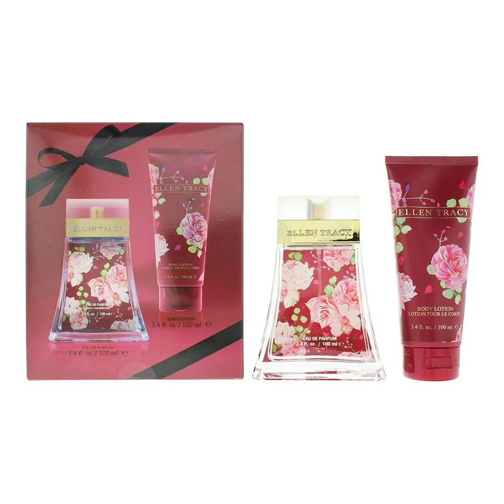 Ellen Tracy Set Ellen Tracy: Red Sensational – Eau de Parfum for Women, 100 ml + Red Sensational, Hydrating, Body Lotion,…