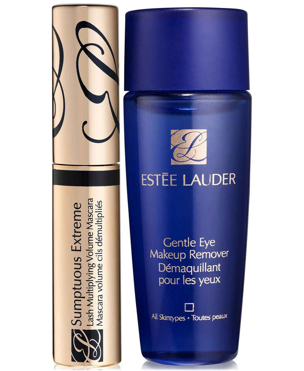Estee Lauder Extreme Lashes Set Estee Lauder: Gentle Eye – Makeup Remover Lotion for Women, 30 ml + Sumptuous Extreme, Waterproof, Volumizing, Mascara, Black, 2.8 ml