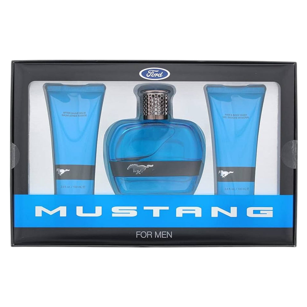 Ford Set Ford: Mustang Blue – Eau de Toilette for Men, 100 ml + Mustang Blue, Hydrating, Aftershave Balm, 100 ml + Mustang…