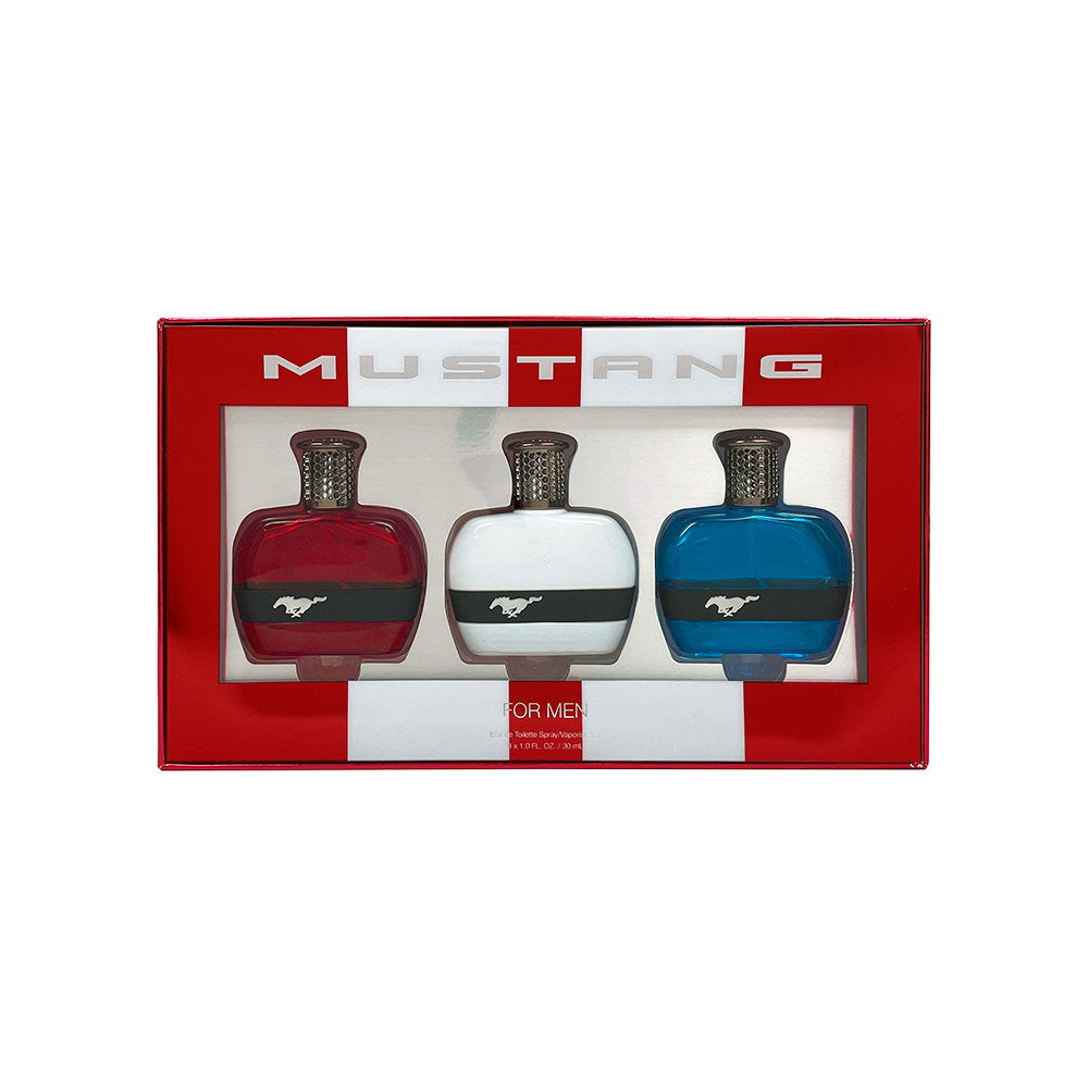 Ford Set Ford: Mustang Blue – Eau de Toilette for Men, 30 ml + Mustang Red, 30 ml + Mustang White, 30 ml