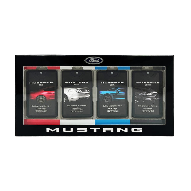 Ford Set Ford: Mustang Red – Eau de Toilette for Men, 20 ml + Mustang White, 20 ml + Mustang Blue, 20 ml + Mustang Black,…