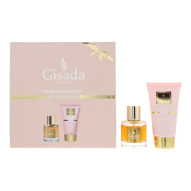 Gisada Set Gisada: Ambassadora – Eau de Parfum for Women, 50 ml + Ambassador, Cleansing, Shower Gel, All Over Body, All…