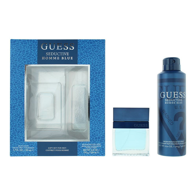 Guess Set Guess: Seductive Homme Blue – Eau de Toilette for Men, 50 ml + Seductive Homme Blue, Deodorant Spray, 226 ml