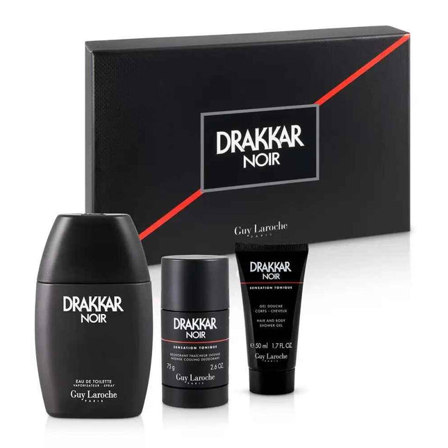Guy Laroche Set Guy Laroche: Drakkar Noir – Eau de Toilette for Men, 100 ml + Drakkar Noir, Cleansing, Shower Gel, For All Skin Types, 50 ml + Drakkar Noir, Anti-Perspirant, Deodorant Spray, 150 ml