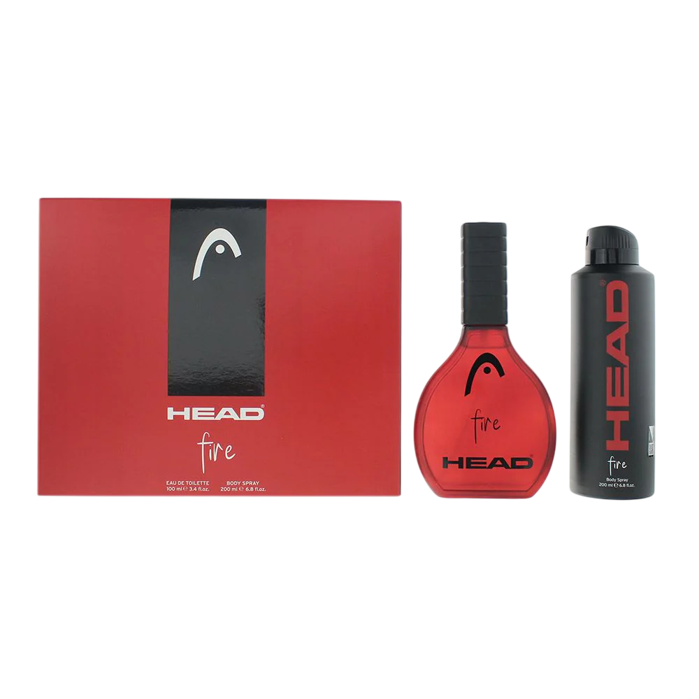 Head Set Head: Fire – Eau de Toilette for Men, 100 ml + Fire, Deodorant Spray, 200 ml