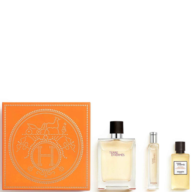 Hermes Set Hermes: Terre d'Hermes – Eau de Toilette for Men, 100 ml + Terre d'Hermes, 15 ml + Terre d'Hermes, Shower Gel, For All Skin Types, 40 ml