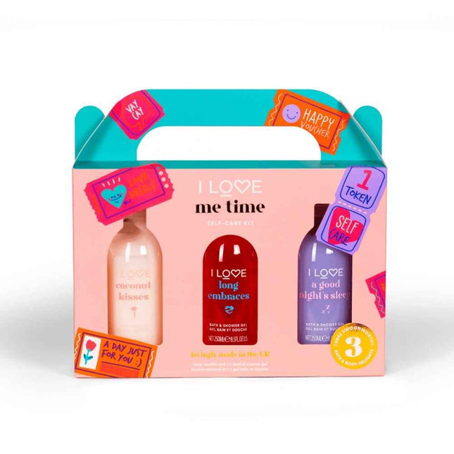 I Love Set I Love: Long Embraces Hydrating – Shower Gel for Women, For All Skin Types, 250 ml + Coconut Kisses, Hydrating, For All Skin Types, 250 ml + A Good Night's Sleep, Hydrating, For All Skin Types, 250 ml