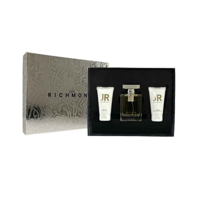 John Richmond Set John Richmond: John Richmond Natural Hydrating – Body Lotion for Women, 50 ml + Black Metal, Natural, Cleansing, Shower Gel, 50 ml + John Richmond, Eau de Parfum, 100 ml
