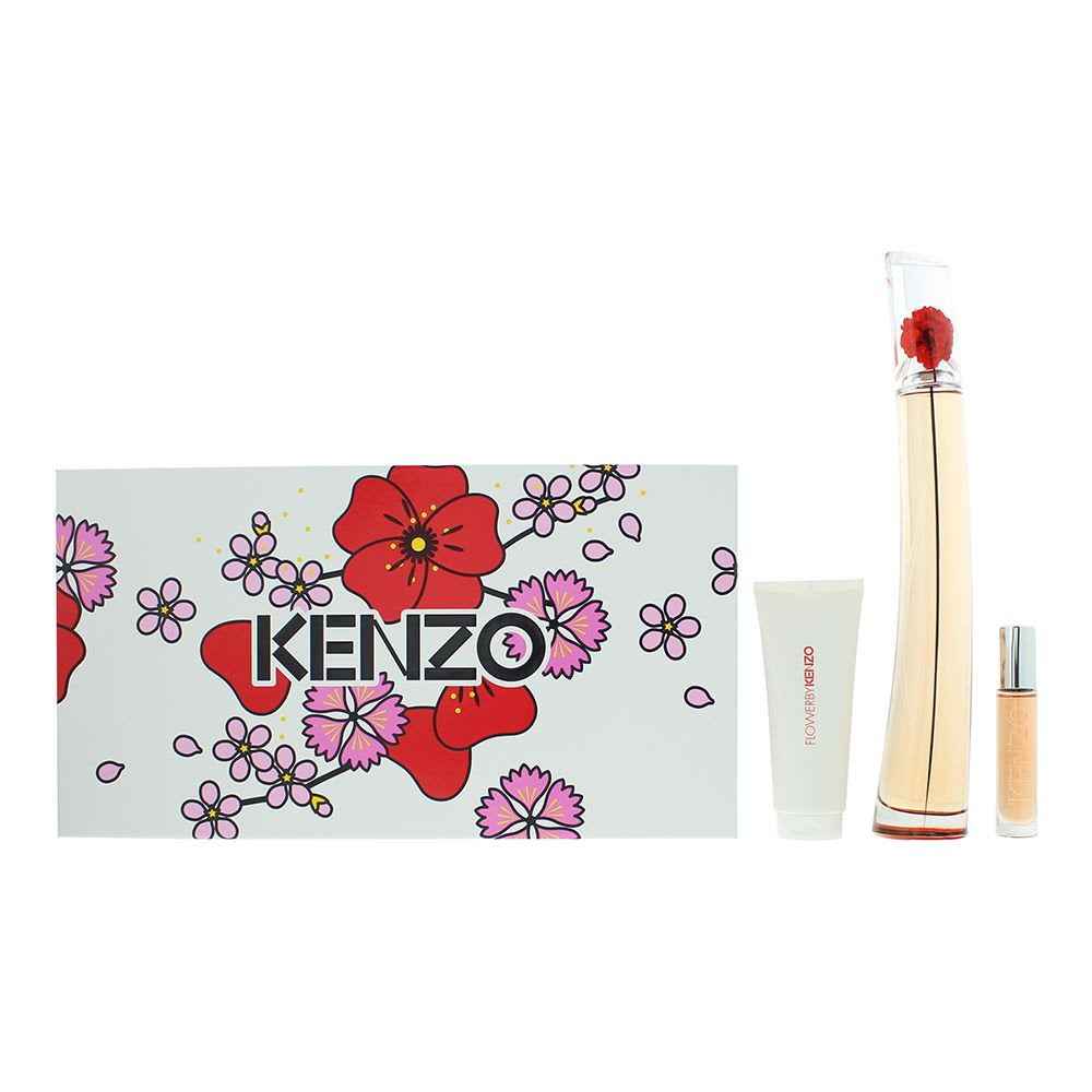 Kenzo Set Kenzo: Flower L'absolue – Eau de Parfum for Women, 100 ml + Flower L'absolue, 10 ml + Flower L'absolue, Hydrating, Body Lotion, 75 ml