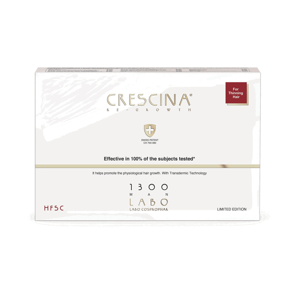 Labo Suisse Set Labo Suisse Crescina Transdermic HFSC 1300 For Growth Stimulation – Ampoules Treatment Serum for Men, For Scalp, 5 pcs, 3.5 ml
