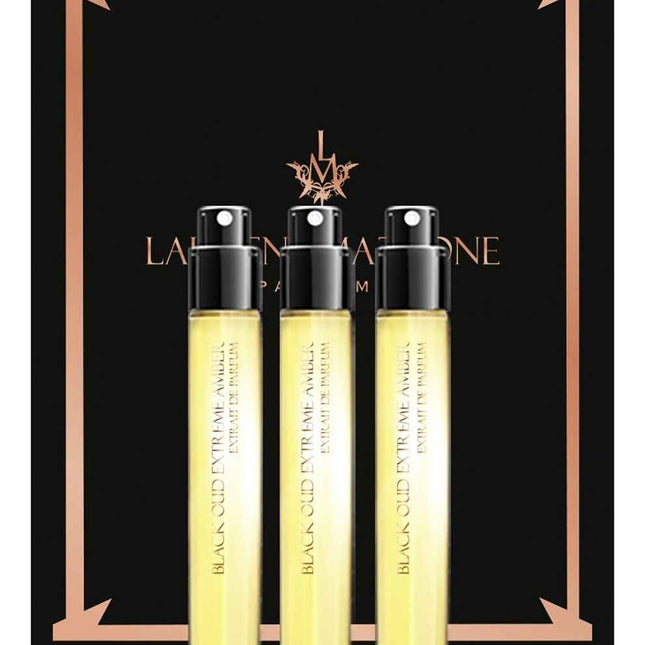 Laurent Mazzone Set Laurent Mazzone Black Oud Extreme Amber – Extrait de Parfum Unisex, 3 pcs, 15 ml