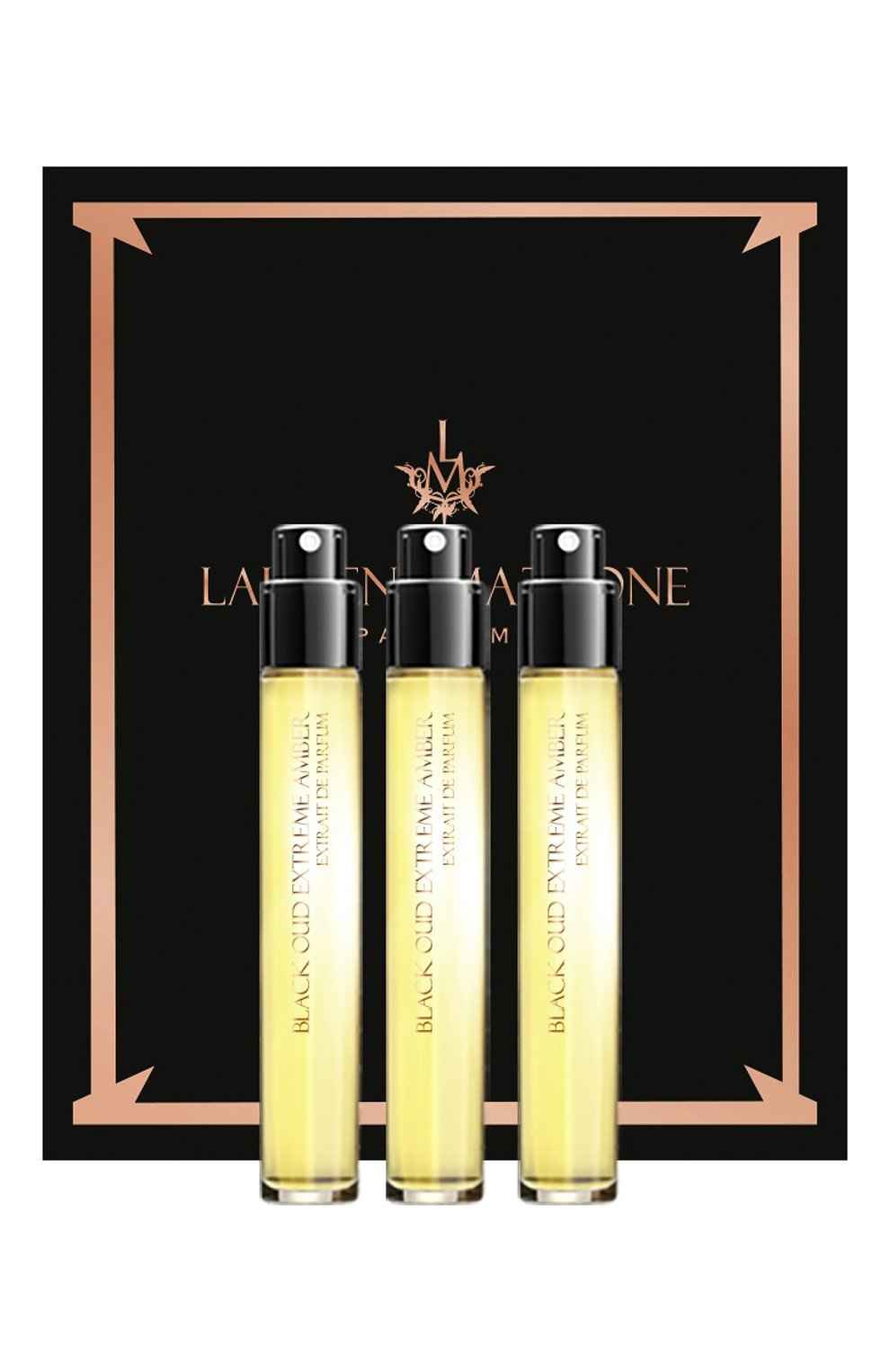 Laurent Mazzone Set Laurent Mazzone Black Oud Extreme Amber – Extrait de Parfum Unisex, 3 pcs, 15 ml