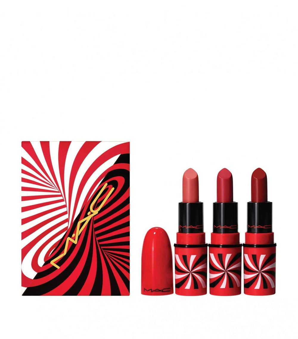 MAC Tiny Tricks Set MAC: Mini – Cream Lipstick for Women, Awespicious, 1.7 g + + Mini, Matte, Sleight Of Grand, 1.8 g Miniature